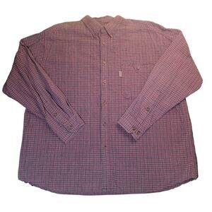 Woolrich Willow Men’s Flannel Shirt 2XL Red Multi Plaid Button-Up EUC